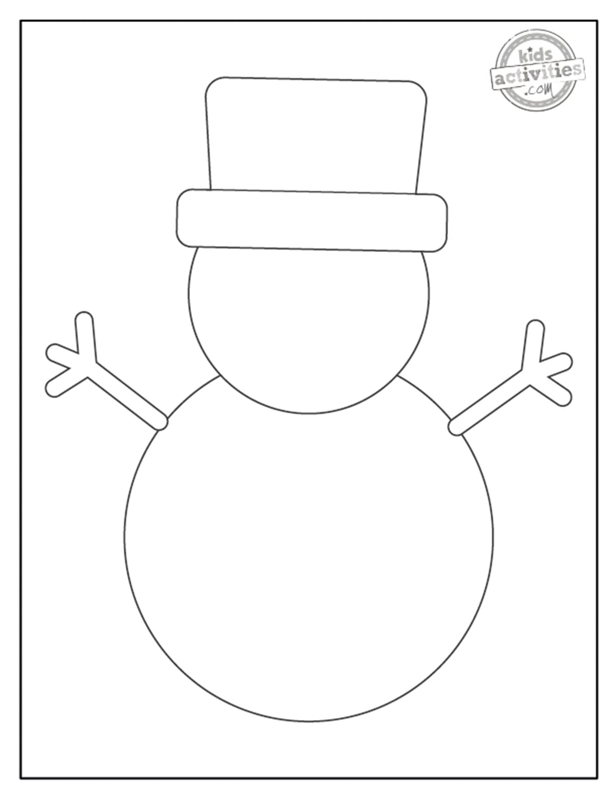 snowman template for kids crafts kids activities blog